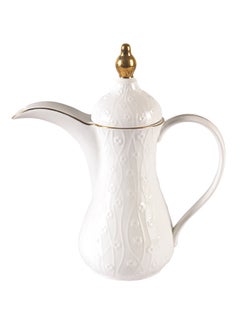 Buy Tea Pot With Lid White 1.3Liters in Saudi Arabia