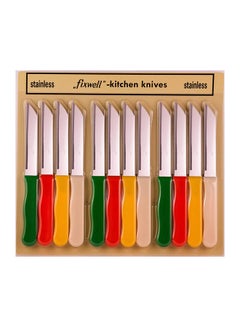 12PC Fixwell Multi Colour Silver Stainless Steel Knife MultiPurpose Made  Germany
