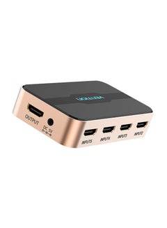 Buy 5-In-1 HD Output HDMI Switch With IR Remote Control Rose Gold in UAE