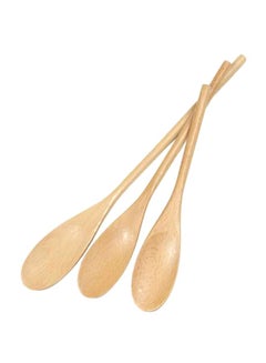 Buy 3-Piece Beechwood Spoon Set Beige in Saudi Arabia