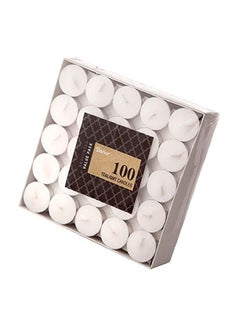 Buy 100-Piece Tea Lights Candles White in Saudi Arabia