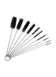 Buy 10-Piece Nylon Tube Brush Pipe Black 8.3x2x2inch in UAE