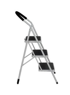 Buy Foldable Step Ladder With Rubber Handgrip White/Black 44inch in Saudi Arabia