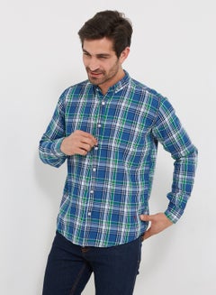 Buy Casual Full Sleeves Shirt Green/Blue in Egypt