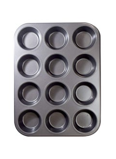 Buy 12 Grid Cup Cake Mould Multicolour 35X26cm in UAE