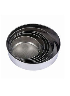 Buy 6-Piece Round Shaped Flour Strainer Silver in Saudi Arabia