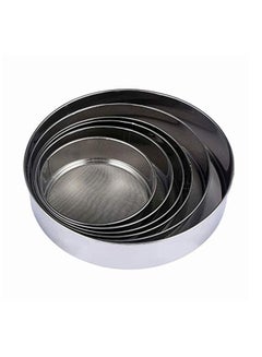 Buy 6-Piece Round Shaped Flour Strainer Silver in Saudi Arabia