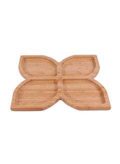 Buy Divided Wood Plate Brown 32x27centimeter in Saudi Arabia