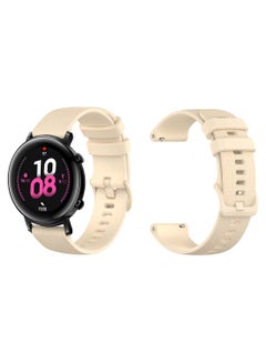 Buy Official Solid Silicon Replacement Band 20mm For Huawei Watch GT 2 42mm Matrix Cream White in UAE