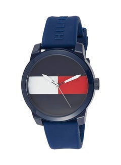 Buy Men's Denim Round Shape Rubber Strap Analog Wrist Watch 42 mm - Navy Blue - 1791322 in Egypt