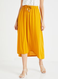 Buy Drawstring Jersey Skirt Yellow in UAE