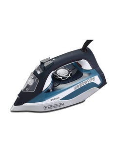 Buy Steam Iron 2400W With Ceramic Sole Plate X2150 Blue/White in Egypt