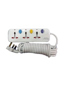 Buy Universal Power Extension Cord Socket White/Grey 9.8 x 25.1 x 16centimeter in UAE