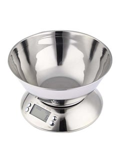 Buy Digital Food Scale With Bowl Silver 8.46 x 8.46 x 5.7inch in Saudi Arabia