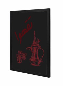 Buy Arabic Dallah Wooden Framed Wall Art Painting Black/Red 43x53cm in Saudi Arabia