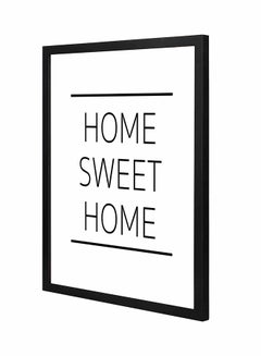 اشتري لوحة فنية بإطار من الخشب بتصميم عبارة "Home Sweet Home" أسود/ أبيض 43x53سم في السعودية