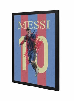 Buy Messi Number 10 Pan Wooden Framed Wall Art Painting Multicolour 43x53centimeter in Saudi Arabia