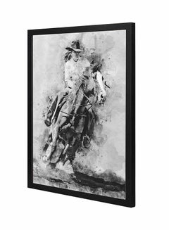 Buy Knight Grey Wall Art Painting With Pan Wooden   Frame White/Black 43x53centimeter in Saudi Arabia