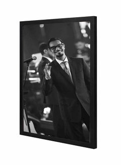 Buy Rabeh Saqer Wooden Framed Wall Art Painting Black/White 43x53centimeter in Saudi Arabia