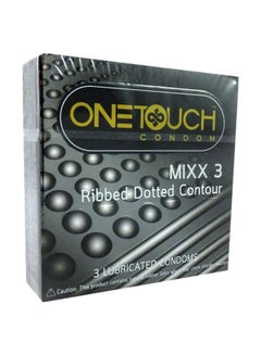 Buy 3-Piece MIXX 3 Ribbed Dotted Contour Condom in Egypt