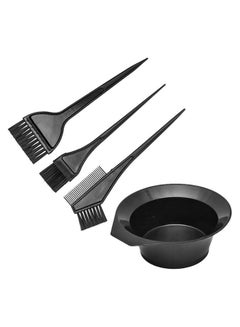 Buy 3-Piece Hair Dye Colour Brush With Bowl Black in Saudi Arabia