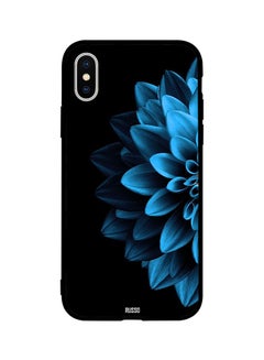 Buy Skin Case Cover -for Apple iPhone X Blue Half Leaf Black Background Blue Half Leaf Black Background in Egypt