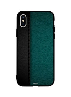 Buy Skin Case Cover -for Apple iPhone X Black and Green Leather Pattern Black and Green Leather Pattern in Egypt