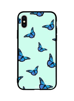 Buy Skin Case Cover -for Apple iPhone X Blue Butterfly Flies Blue Butterfly Flies in Egypt