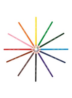 اشتري 12-Piece Evolution Stripes Colour Pencil Set Green/Orange/Blue في مصر