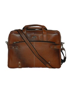 Buy Genuine Leather Designer Office Bag For Travel Tan in UAE