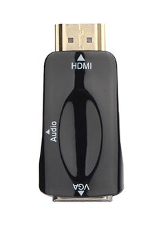 Buy HDMI To VGA Converter Adapter With Audio Cable Black in Saudi Arabia