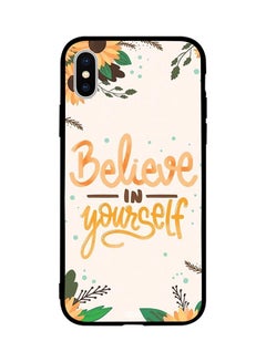 اشتري غطاء حماية واقٍ لهاتف أبل آيفون X مطبوع عليه عبارة "Believe In Yourself" مع ورود في مصر