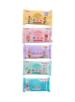 Buy Sohool Wet Wipes Gentle For Everyday Use, (5 Packs Of 10 - 50 Count) in UAE