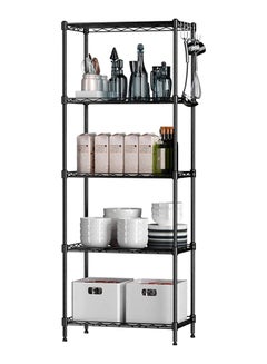 Buy 5-Tier Wire Shelving Bathroom Storage Black 60x32x150cm in UAE