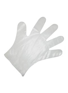 Buy 100-Piece Disposable Plastic Gloves Clear S in Egypt