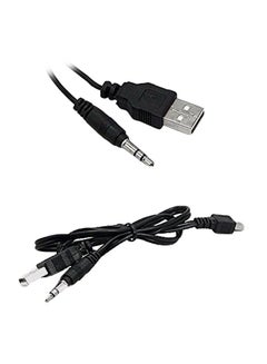 Buy USB To Audio Cable And Mini USB Cable Connector Black in Saudi Arabia