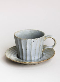 Buy Yuki Tea Cup And Saucer Set Grey in Saudi Arabia