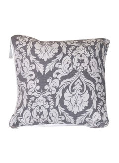 Buy Decorative Pillow Case microfiber Grey/White 60x60cm in UAE