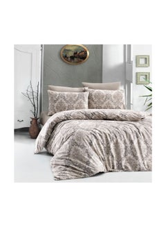 اشتري 4-Piece Turkish Duvet Set Cotton Grey/Black/Beige 260x240cm في السعودية