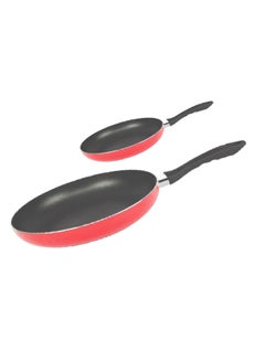Buy 2-Piece Non-Stick Fry Pan Set Red/Black 22/28centimeter in Saudi Arabia