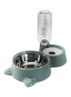 Buy Automatic Double Pet Bowl Blue/White in UAE