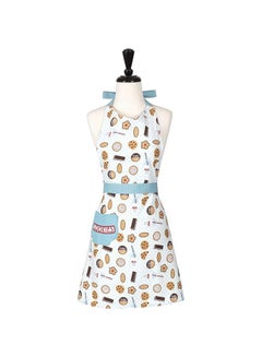 Buy Milk And Cookie Printed Apron White/Brown/Blue 30x31x0.1inch in Egypt