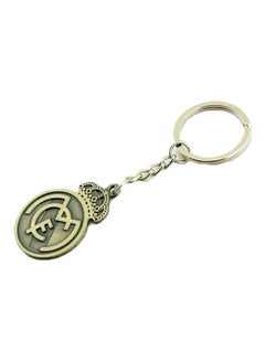 Buy Madrid Football Club Logo Engraved Keychain Gold/Silver in UAE