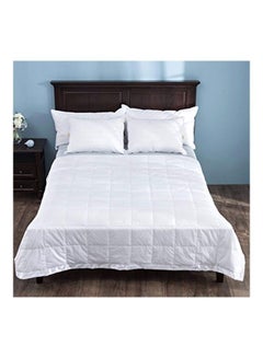 Buy Cotton Throw Bed Blanket Cotton White 220x200cm in UAE