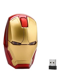 Buy Wireless Iron Man Gaming Mouse With USB Bluetooth Receiver Gold/Red/Clear in Saudi Arabia
