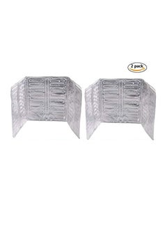 Buy 2-Piece Aluminum Foil Gas Stove Oil Splatter Shield Silver 84 x32.50centimeter in UAE