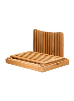 Buy Bamboo Bread Slicer With Cutting Board Brown 33x7x24centimeter in UAE