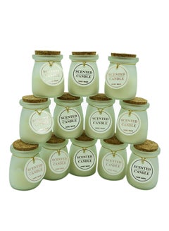 Buy 12-Piece Hand Made Scented Candle White 30x24cm in UAE