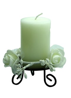 Buy A Scented Candle Along With A Methal Candle Holder White 12x8.5centimeter in UAE
