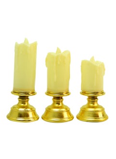 Buy 3-Piece LED Candles Set White in Egypt